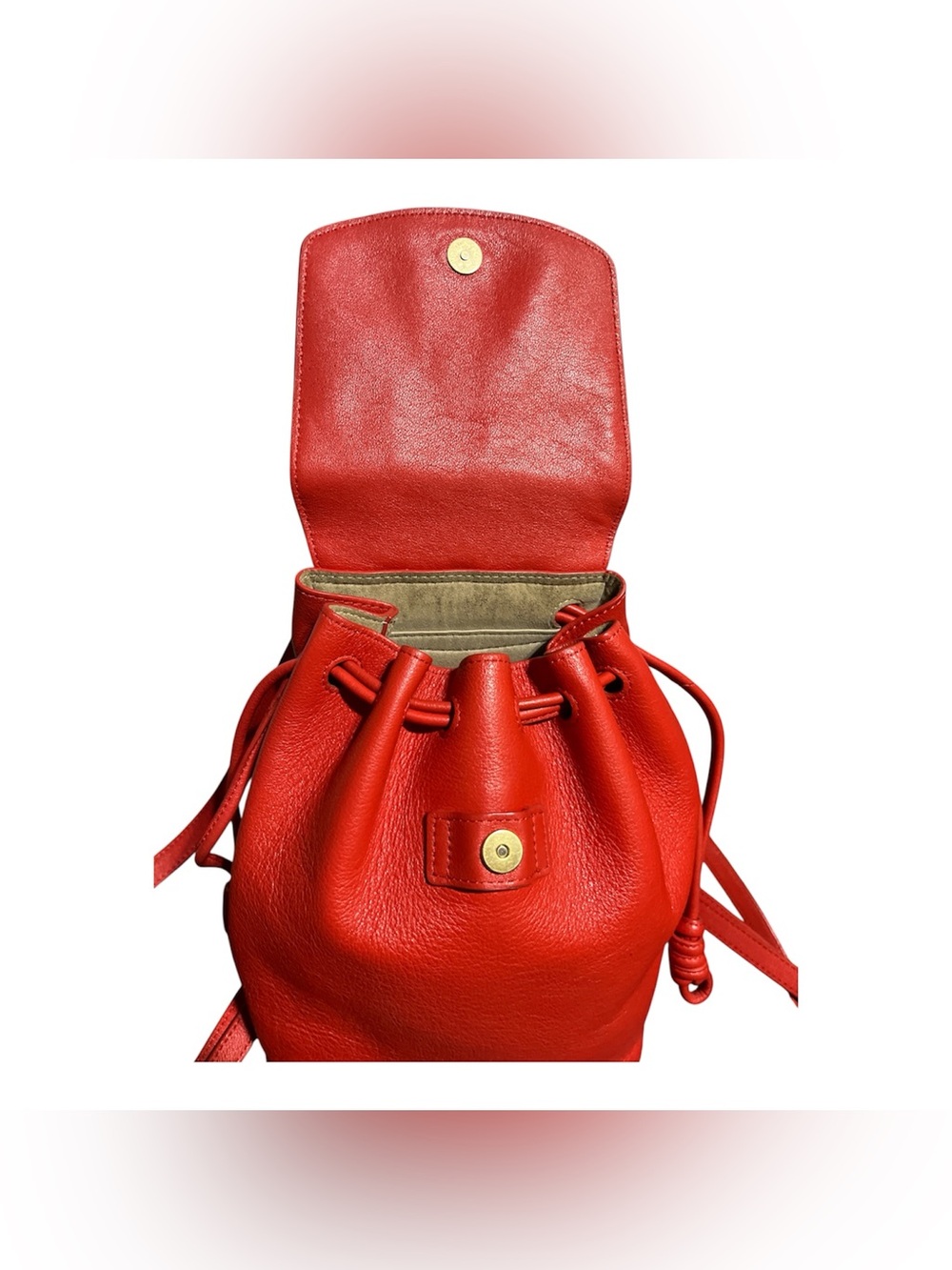 Auxiliary Micro Beyeren Red Leather Drawstring Backpack - Women - Picture 4 of 8
